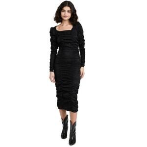 Stella Nova Avery Silk Midi Dress Black Large